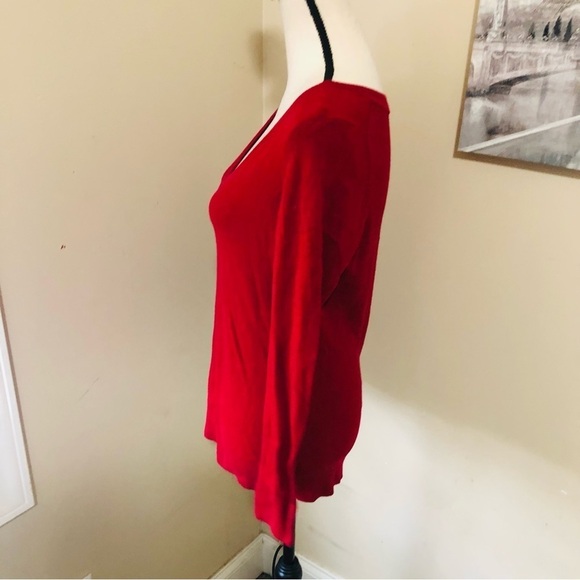 Eddie Bauer V-Neck Cashmere Blend Sweater Top - Picture 3 of 7